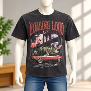 Rolling Loud Festival T-Shirt Mens Medium Black 2021 NYC Lineup Graphic Tee